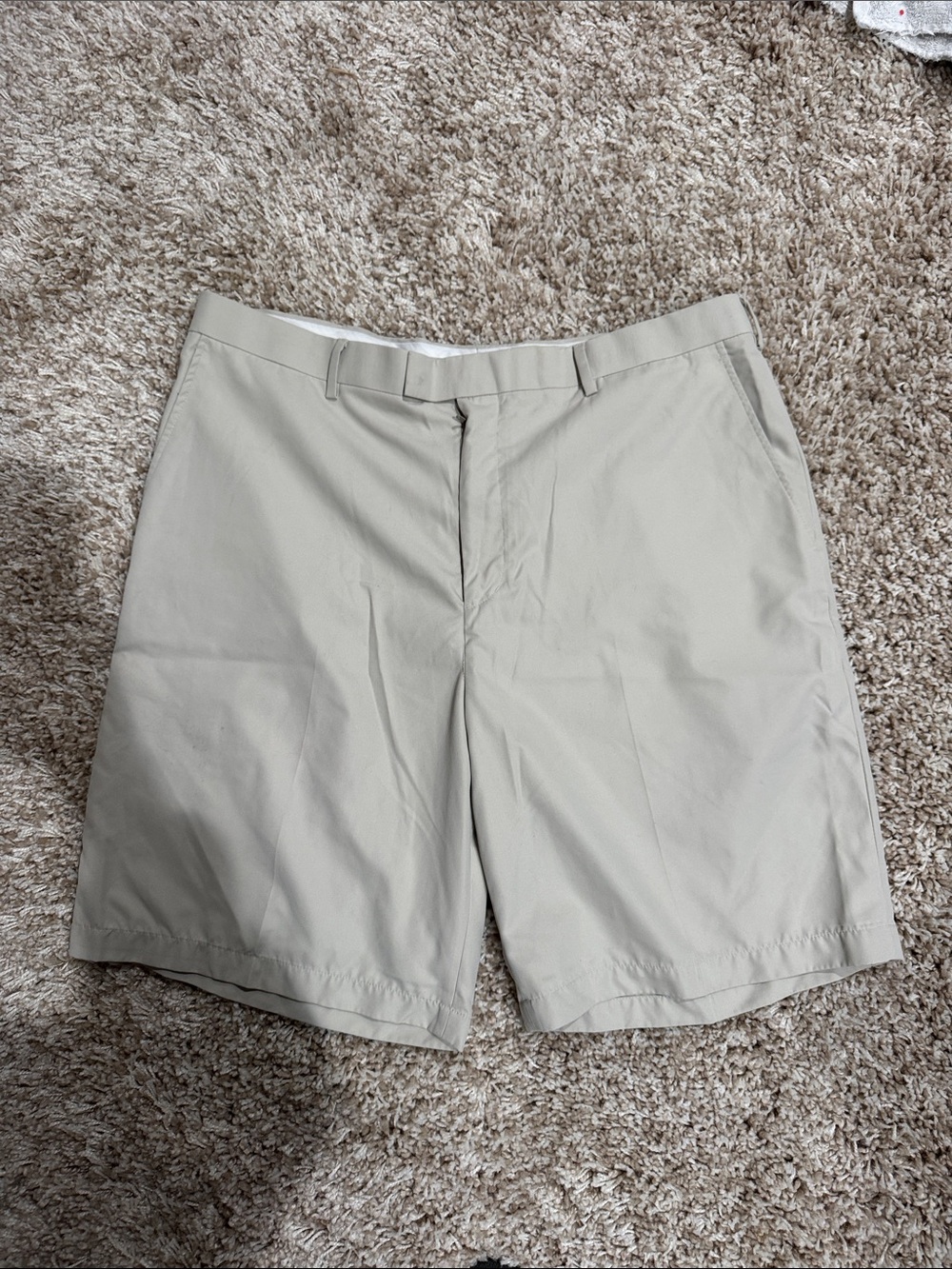 Slazenger Men's Light Khaki Flat Front Golf Shorts
